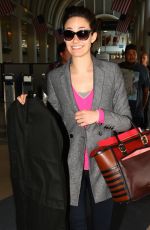 EMMY ROSSUM Arrives at a Flight at LAX Airport