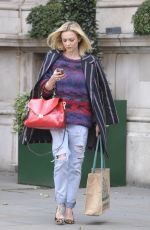 FEARNE COTTON in Ripped Jeans Out and About in London