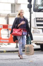 FEARNE COTTON in Ripped Jeans Out and About in London