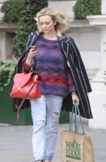 FEARNE COTTON in Ripped Jeans Out and About in London
