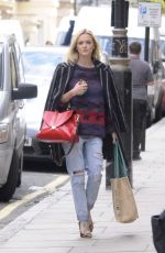 FEARNE COTTON in Ripped Jeans Out and About in London