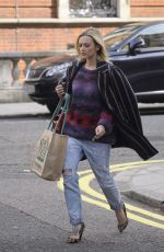 FEARNE COTTON in Ripped Jeans Out and About in London