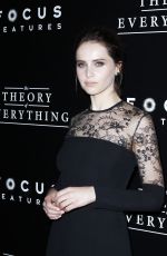 FELICITY JONES at The Theory of Everything Premiere in New York