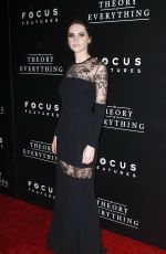 FELICITY JONES at The Theory of Everything Premiere in New York
