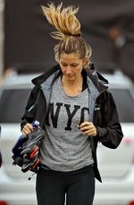 GISELE BUNDCHEN Leaves a Gym in Boston