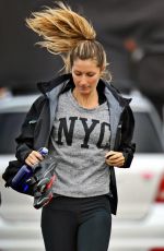 GISELE BUNDCHEN Leaves a Gym in Boston