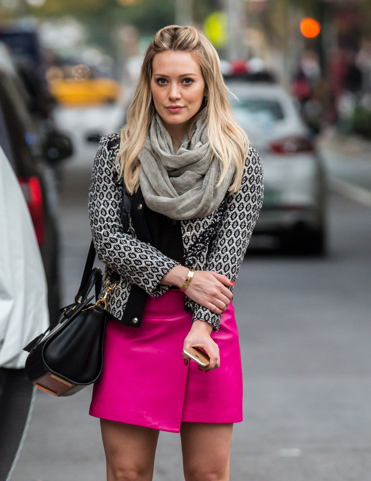 HILARY DUFF on the Set of Younger in New York.