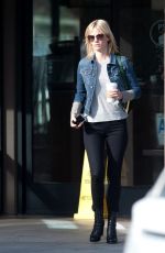 JANUARY JONES Leaves Starbucks in Los Angeles