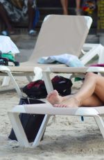 JASMIN WALIA in Bikini on the Beach in Ibiza
