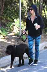 JENNI GARTH Walks Her Dog Out in Los Angeles