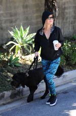 JENNI GARTH Walks Her Dog Out in Los Angeles