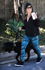 JENNI GARTH Walks Her Dog Out in Los Angeles