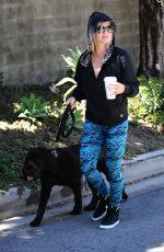 JENNI GARTH Walks Her Dog Out in Los Angeles