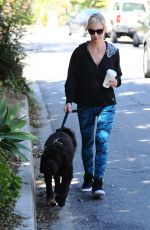 JENNI GARTH Walks Her Dog Out in Los Angeles