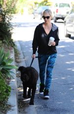 JENNI GARTH Walks Her Dog Out in Los Angeles