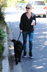 JENNI GARTH Walks Her Dog Out in Los Angeles