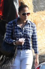 JENNIFER LOPEZ in Jeans at Mr. Bones Pumpkin Patch in West Hollywood