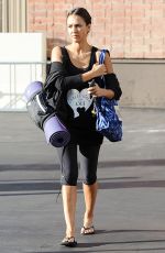 JESSICA ALBA Arrives at a Yoga Studio in Los Angeles