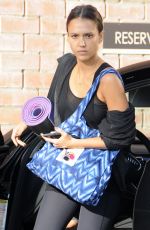 JESSICA ALBA Arrives at a Yoga Studio in Los Angeles