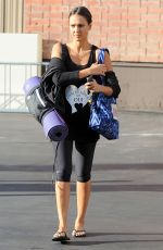 JESSICA ALBA Arrives at a Yoga Studio in Los Angeles