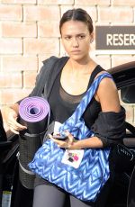 JESSICA ALBA Arrives at a Yoga Studio in Los Angeles