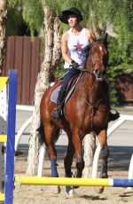 KALEY CUOCO Riding Her Horse in Los Angeles 2410