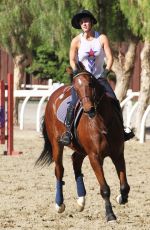 KALEY CUOCO Riding Her Horse in Los Angeles 2410