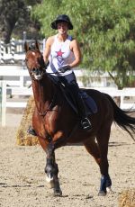 KALEY CUOCO Riding Her Horse in Los Angeles 2410