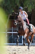 KALEY CUOCO Riding Her Horse in Moorpark
