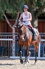 KALEY CUOCO Riding Her Horse in Moorpark