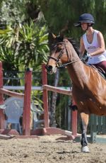 KALEY CUOCO Riding Her Horse in Moorpark