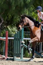 KALEY CUOCO Riding Her Horse in Moorpark