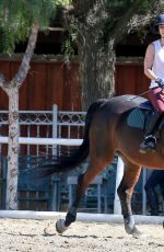 KALEY CUOCO Riding Her Horse in Moorpark