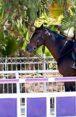 KALEY CUOCO Riding Her Horse in Moorpark