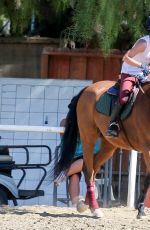KALEY CUOCO Riding Her Horse in Moorpark