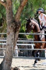 KALEY CUOCO Riding Her Horse in Moorpark