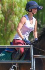 KALEY CUOCO Riding Her Horse in Moorpark