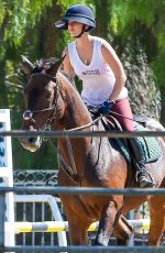 KALEY CUOCO Riding Her Horse in Moorpark