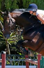 KALEY CUOCO Riding Her Horse in Moorpark