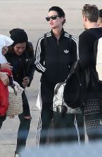 KATY PERRY Arrives at Le Bourget Airport in Paris