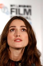 KEIRA KNIGHTLEY at The Imitation Game Press Conference in London