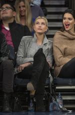 KENDALL JENNER, GIGI HADID and HAILEY BALDWIN at Knicks vs Wizards Game