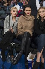KENDALL JENNER, GIGI HADID and HAILEY BALDWIN at Knicks vs Wizards Game