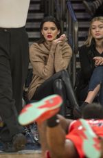 KENDALL JENNER, GIGI HADID and HAILEY BALDWIN at Knicks vs Wizards Game