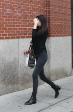 KENDALL JENNER in Tight Jeans Arrives at Her Apartment in New York