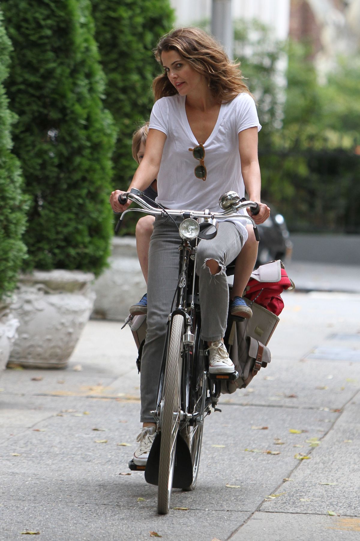 KERI RUSSELL Riding a Bike in Brooklyn