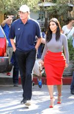 KIM KARDASHIAN and Bruce Jenner on the Set of Little Next Door in West Hollywood