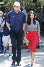 KIM KARDASHIAN and Bruce Jenner on the Set of Little Next Door in West Hollywood