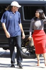 KIM KARDASHIAN and Bruce Jenner on the Set of Little Next Door in West Hollywood
