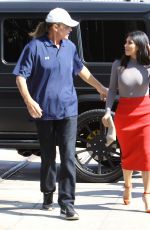 KIM KARDASHIAN and Bruce Jenner on the Set of Little Next Door in West Hollywood